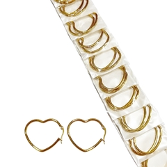Aro forma corazón tira x12 acero dorado elegir medida - tienda online
