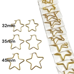Aro estrella surtido medida acero dorado pack x12 elegir medida - comprar online