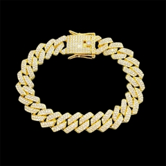 Pulsera cubana Strass 1.3cmx22cm elegir color