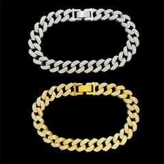 Pulsera cubana Strass 1.0cmx20cm elegir color
