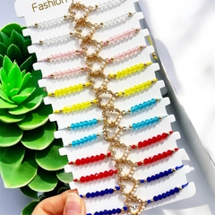 Pulsera hilo corazon con perla pack x12