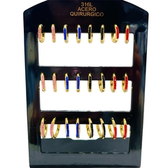 Aro insert con strass acero quirúrgico pack x12 elegir color - Bling