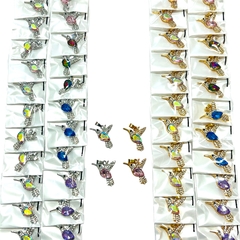 Dije Colibrí con strass tira x12 elegir color