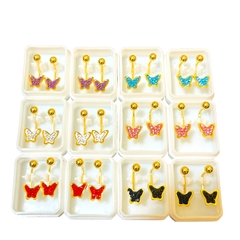 Abridor arito mariposa acero quirúrgico elegir color - comprar online