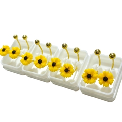 Abridor arito girasol pack x12 acero quirúrgico elegir color