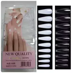 Tips Coffin Sistema Gel Caja X 100pcs Ultra Fino blanco