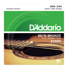 Encordado para Guitarra Acústica 09 BRONZE Daddario EZ890 09-012-015-025-035-045