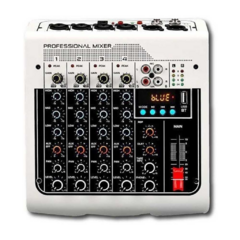 Mixer consola Analógica 4 canales MX400 Roos Bluetooth reproductor USB 3EQ. Phanton power grabador salidas auricular