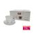Set x6 Tazas de Vidrio con Platito Kandy 230ml