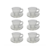 Set x6 Tazas de Vidrio con Platito Ankara 230ml - Big Shop