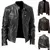 Jaqueta de couro outono/inverno nova moda couro do plutônio jaqueta casual masculina - loja online