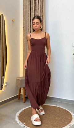 Vestido Afrodite Marrom na internet