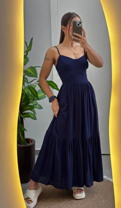 Vestido Afrodite Azul marinho