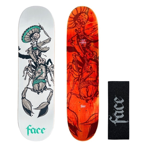 Shape Face Skate 8.25 Dia de Los Muertos Escorpión Blanco