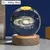 Crystal Ball Night Lamp para Quarto, Série Universo, Lua Saturno, Base de Madeira