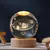 Crystal Ball Night Lamp para Quarto, Série Universo, Lua Saturno, Base de Madeira na internet