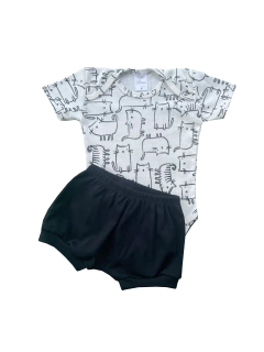 Conjunto Body Curto - Gatinhos