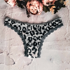 Conjunto Jolie - En tul animal print negro y gris - Lenushka