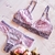 Conjunto Rita - Corpiño y culottin cola less en puntilla y lurex al tono