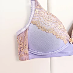 Conjunto Araceli Lavanda - Corpiño triangulo taza soft con bombacha colaless con detalle de argollas en lycra - Lenushka