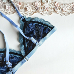 Corpiño Azul - Corpiño triángulo en Puntilla - comprar online