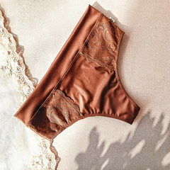 Culottin Eva Chocolate - En lycra con puntilla, less tiro alto - comprar online