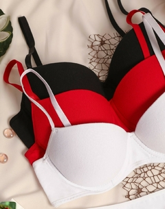 Conjunto Luz - Corpiño taza push-up algodón y lycra y tanga less