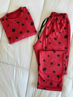 Pijama Lori - Buzo y pantalón recto, de lanilla estampada en internet