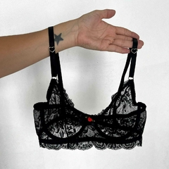 Conjunto Roxy - Corpiño con aro y bombacha tanga less, en encaje - Lenushka