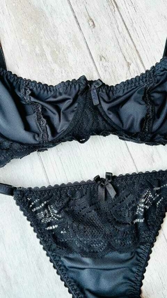 Conjunto Maite - En microfibra con arco y puntilla al medio y colaless - comprar online