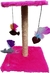 Arranhador Para Gatos Pelúcia E Poste Sisal Com 3 Brinquedos - Tinenen Artigos para Cães e Gatos