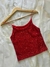 Top musculosa brillo rojo