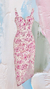 Vestido blanco flores rosas abertura