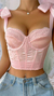 Top rosa listones