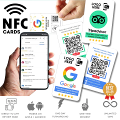 Tarjeta NFC QR para reseñas o Reviews personalizadas Trip Advisor & Google - comprar en línea