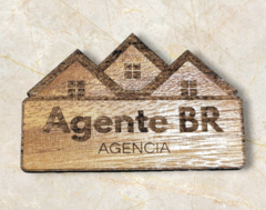 Gafete personalizado de madera Broker inmobiliario (forma y diseño personalizado) - comprar en línea