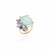 Anel Maxi Formas Fusion Turmalina Light, Cristal London Blue e Cristal Turmalina Rosa - Banho Ouro 18k - comprar online