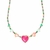 Colar Corações Fusion Turmalina Rosa, Morganita, Turmalina Light - Banho Ouro 18K - Corageva Joias, Semijoias e Acessórios
