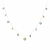 Colar Corações Cravejados Pendurados Cristal Peridoto, Topázio, Turmalina Rosa 50CM - Prata 925 na internet