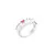 Anel Cravejado Cristal Turmalina Rosa Zircônias Brancas Retângulos - Prata 925 - comprar online