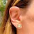 Brinco Retângulo Cristal Ametista verde - banho de ouro 18k