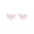 Brinco Meio Flor Cristal Quartzo Rosa com Banho em Ouro 18K - comprar online