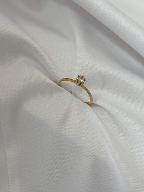 Anel solitário ouro 18K