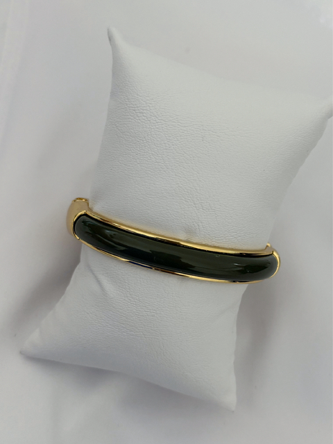 Bracelete verde militar de resina