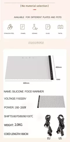 Tapete de Aquecimento de Silicone Versátil - Funcionalidade e Sofisticação para a Cozinha - Happier Store