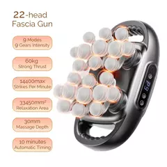 Pistola de massagem corporal com vibração de alta frequência, 22 cabeças, ma - Happier Store