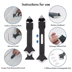 Imagem do Raspador de silicone selante removedorde excessos 9 em 1