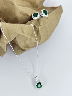 colar verde na prata 925 (Ref.: 2024157) - comprar online
