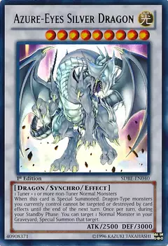 Azure-Eyes Silver Dragon [SDBE-EN040] Ultra Rare 1st edition