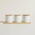 Set x 3 recipientes de porcelana con base de bamboo y cucharitas